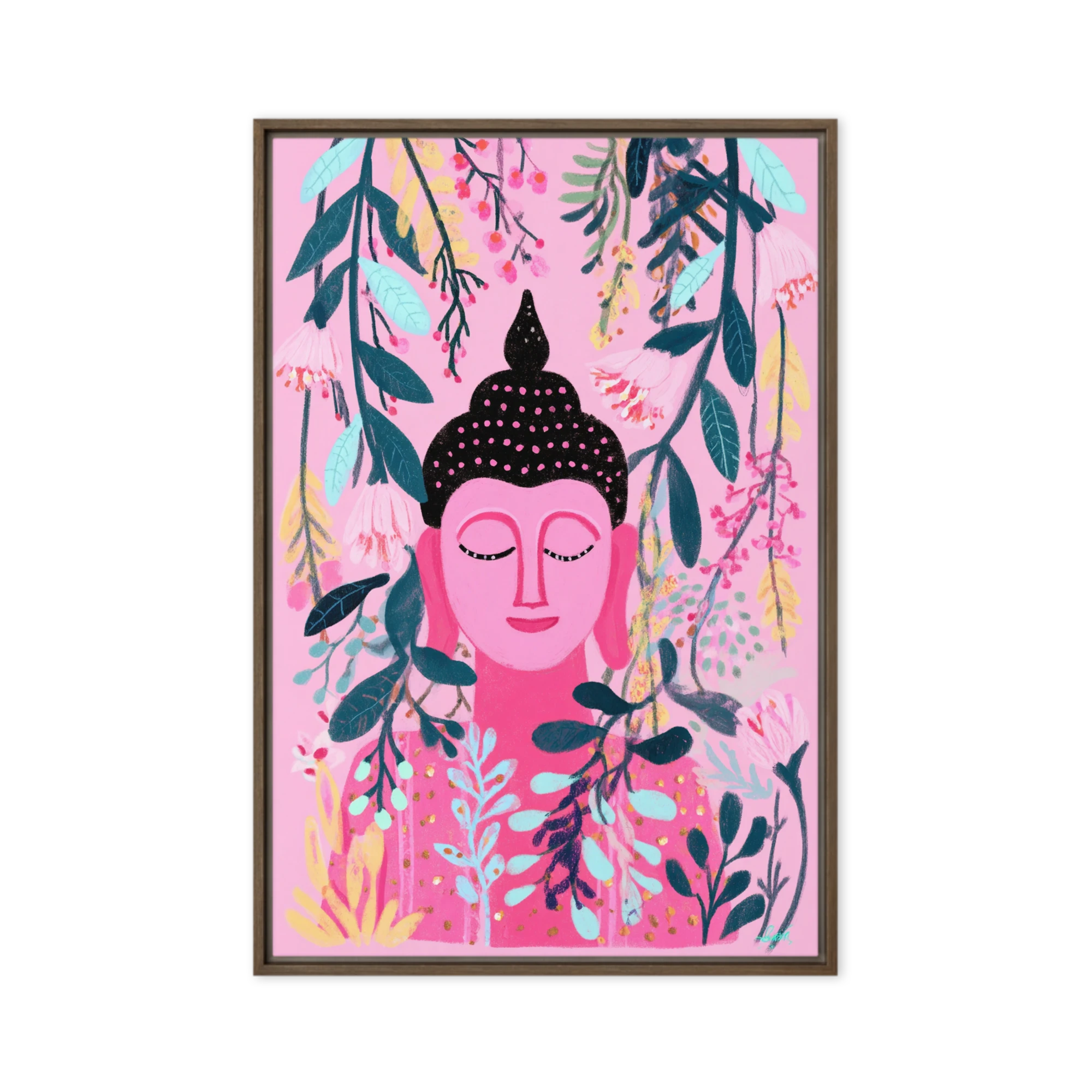 Meditating Buddha in Bloom | Art Print