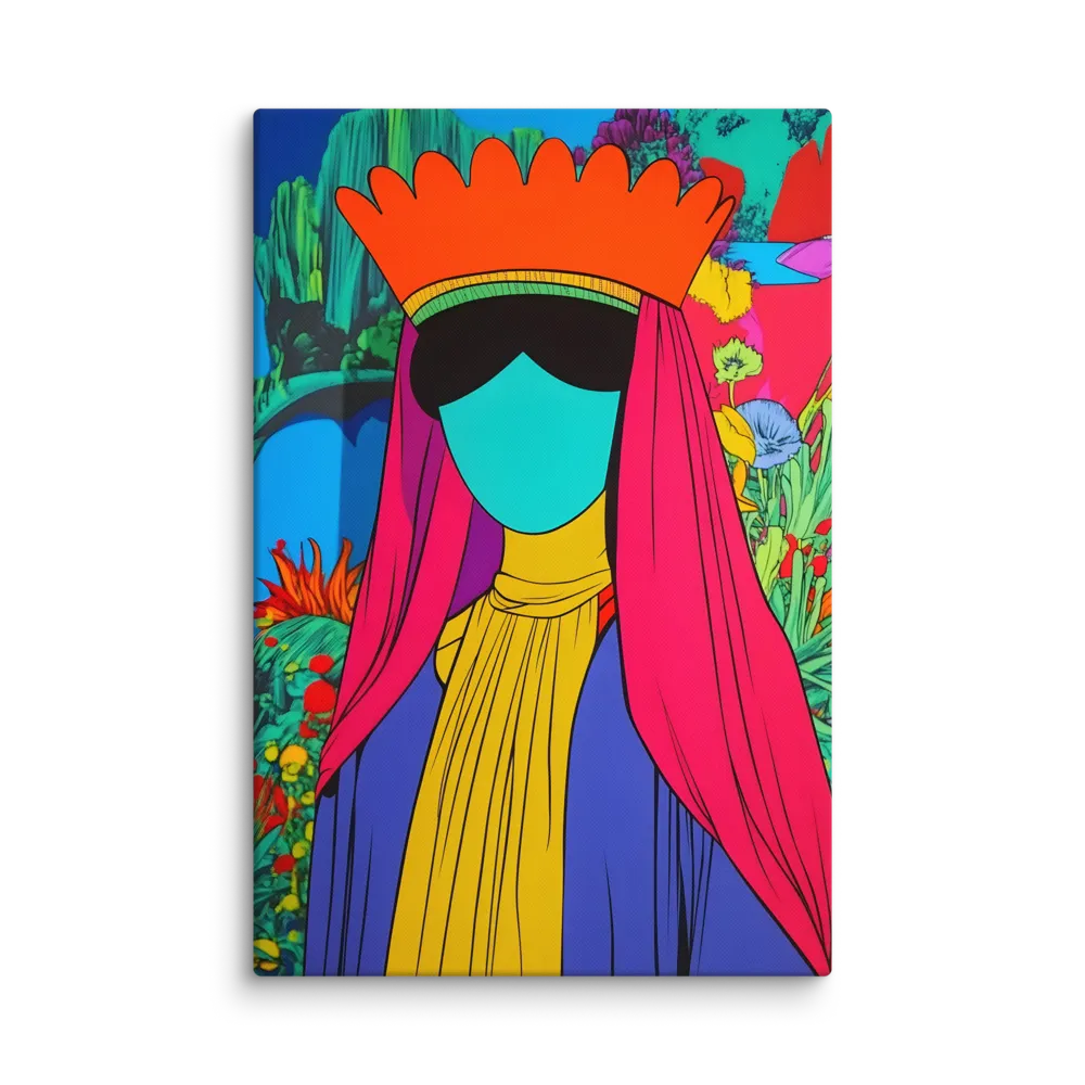 Crowned Figure in Vibrant Jungle 
 Canvas | 20″x 28″
