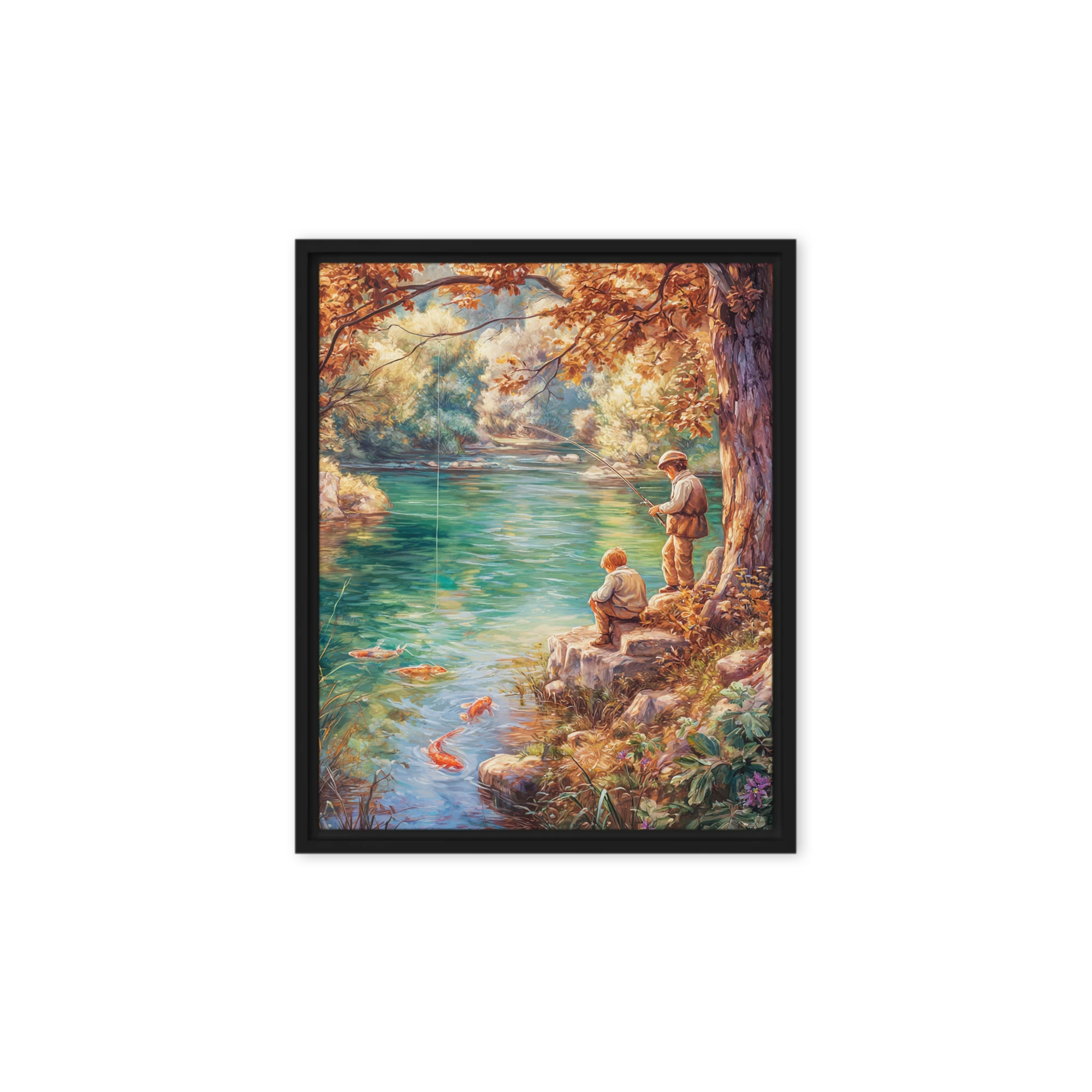 Autumn Fishing with Koi | Art Print