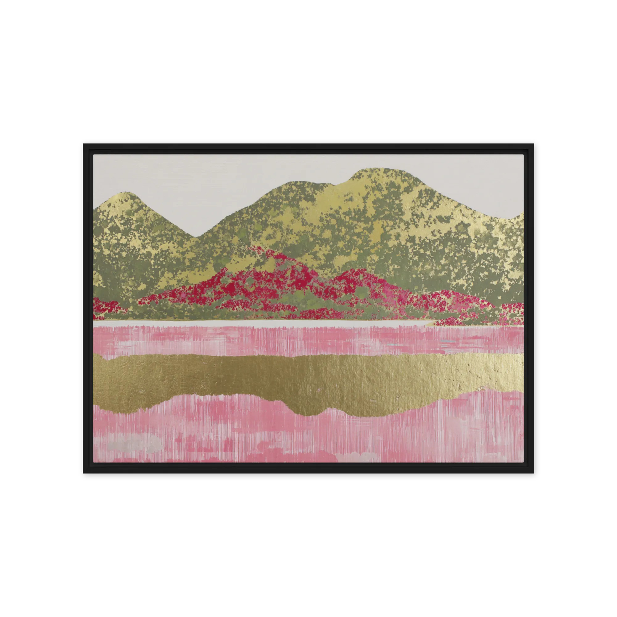 Golden Peaks over Pink Lake | Art Print