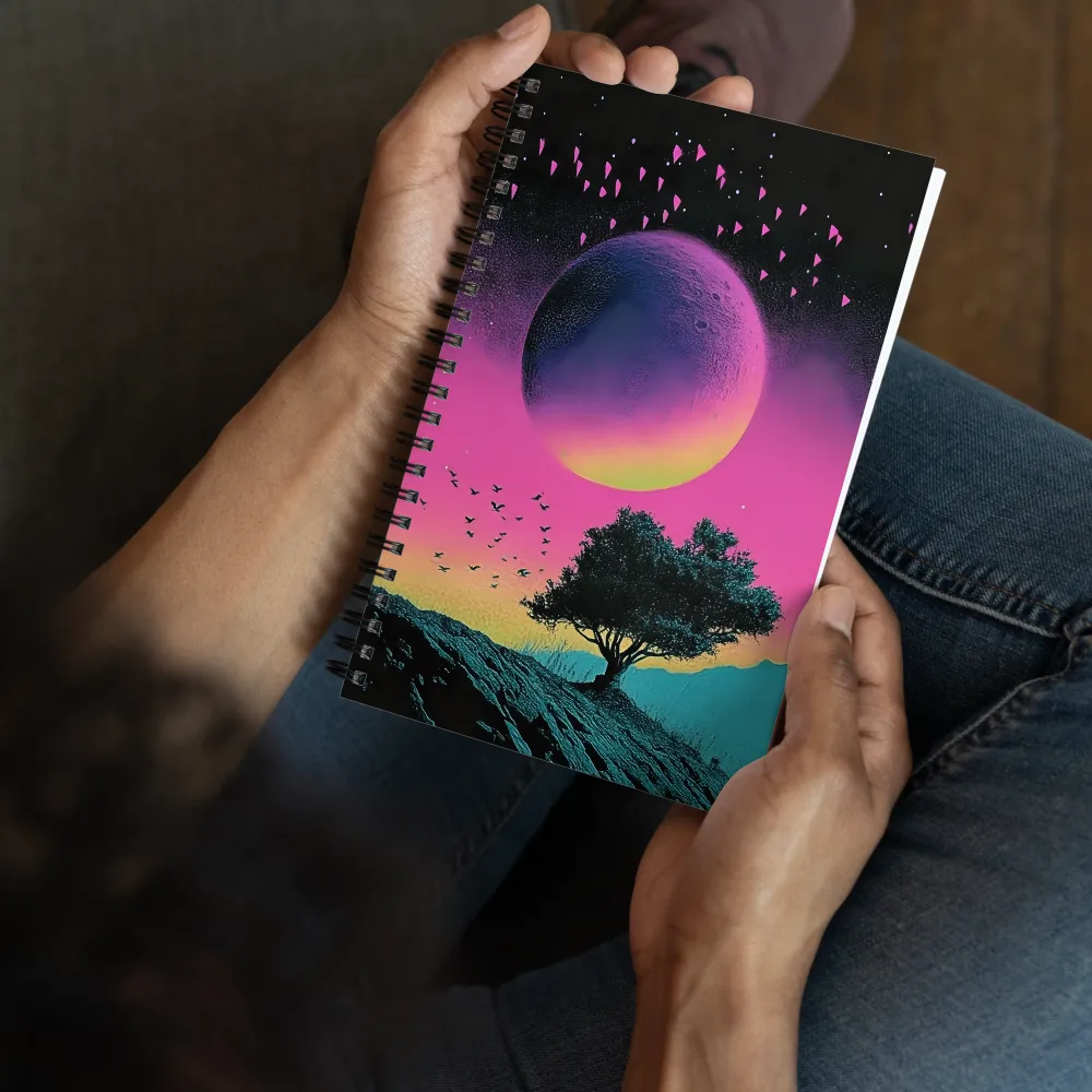 Neon Cosmic Bloom 
 Spiral Notebook | 140 pages