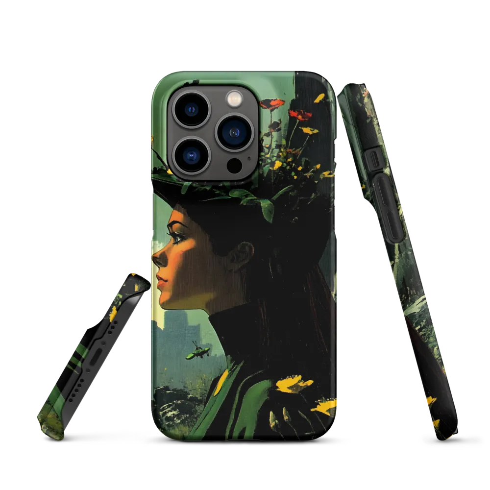 Surreal Woman with Floral Headdress | Phone Case