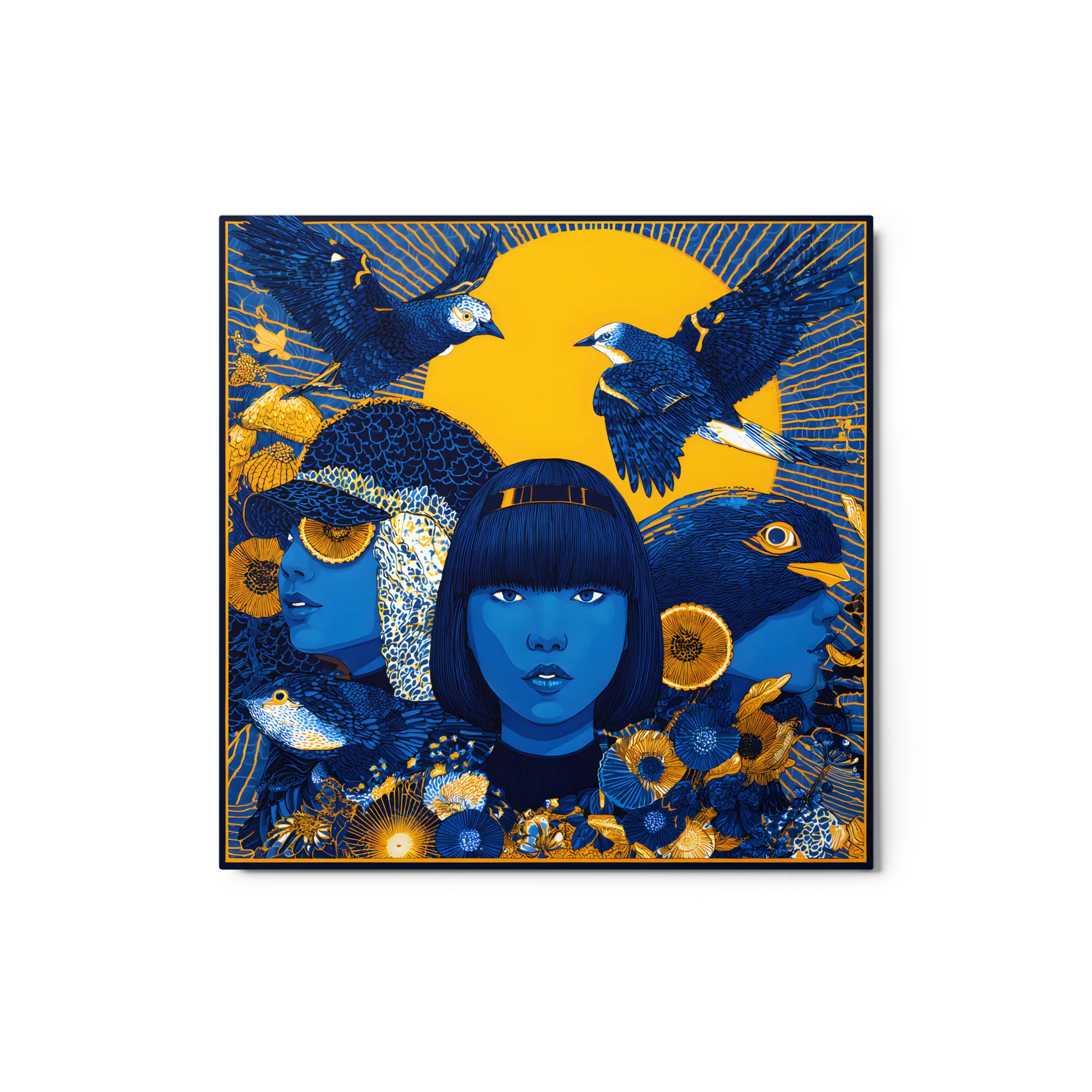 Blue and Gold Avian Harmony