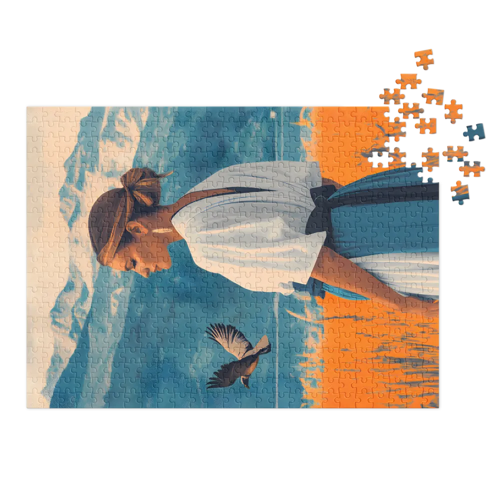 Woman in a Landscape with Bird