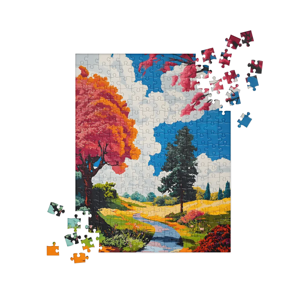 Vibrant Impasto Landscape 
 Jigsaw Puzzle