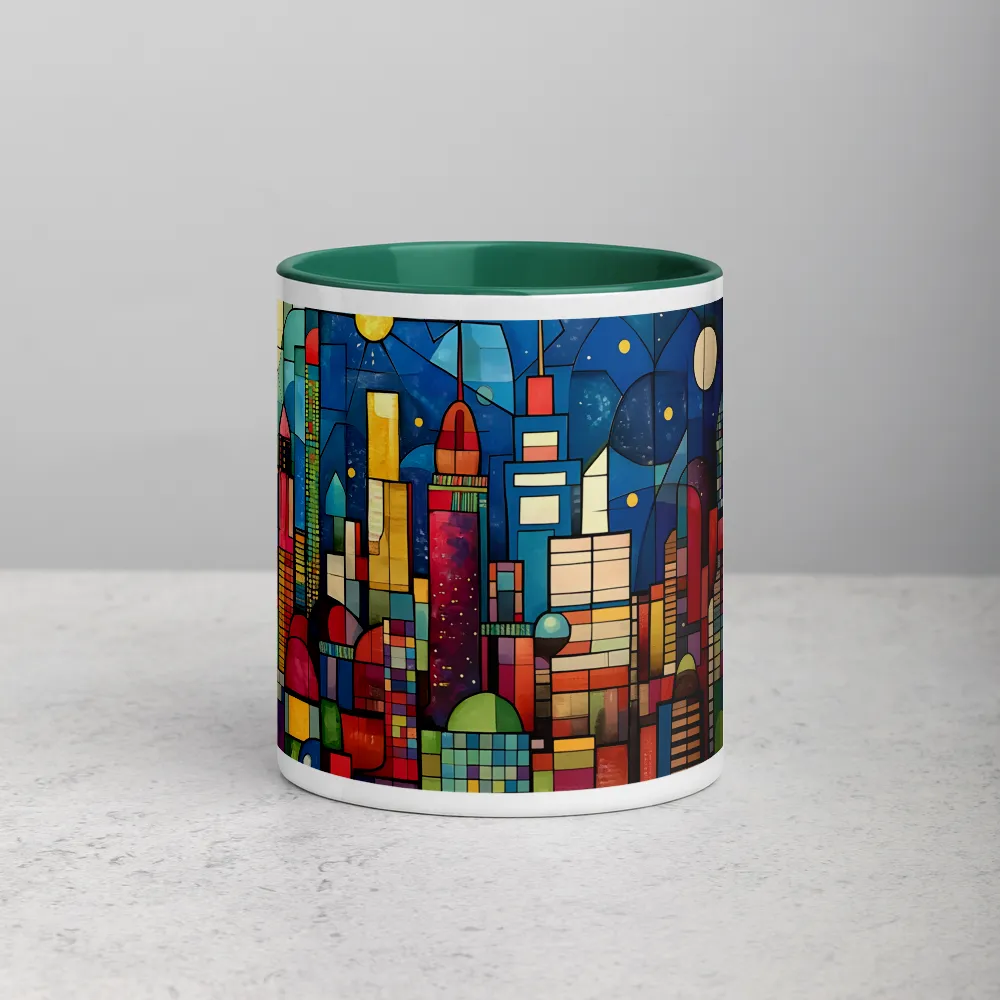 Kaleidoscope Cityscape 
 Mug with Dark Blue inside | 11 oz
