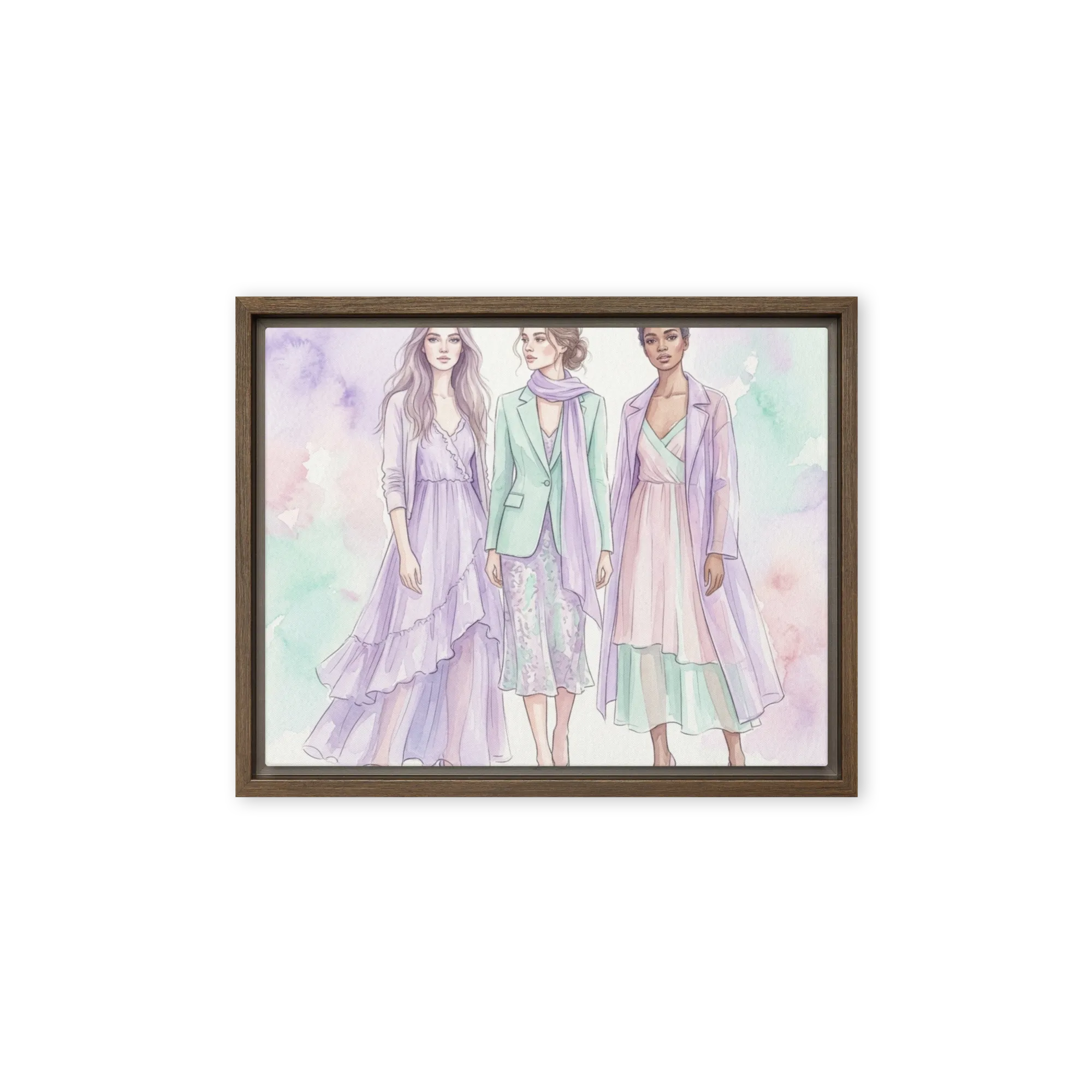 Pastel Elegance: Three Fashion Figures
