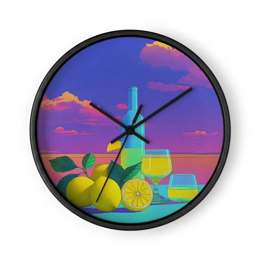 Neon Dreamscape Surrealism Clocks — Cyan, Lemon, Violet
