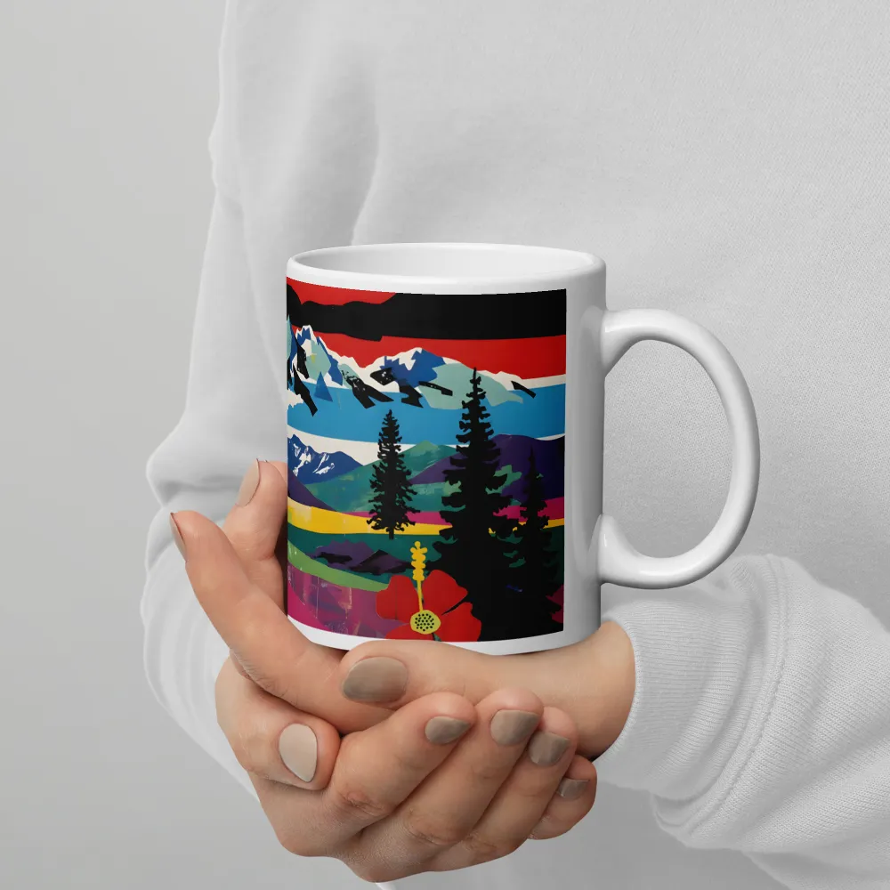 Prismatic Mountain Poster 
 Mug with Red inside | 15 oz