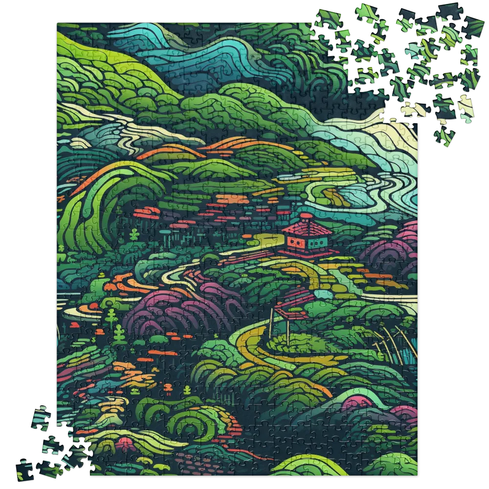 Serene Terraced Landscape 
 Jigsaw Puzzle