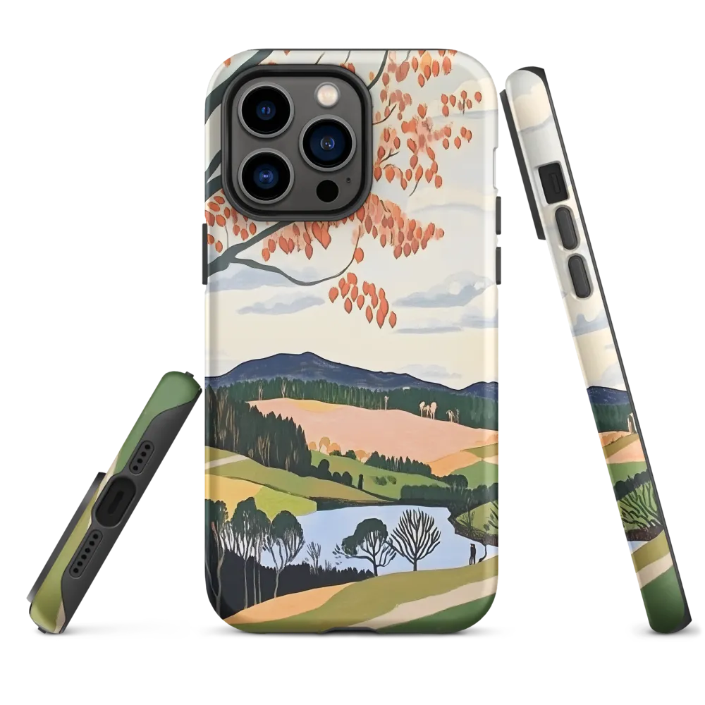 Autumn Landscape with Tree and River | Phone Case