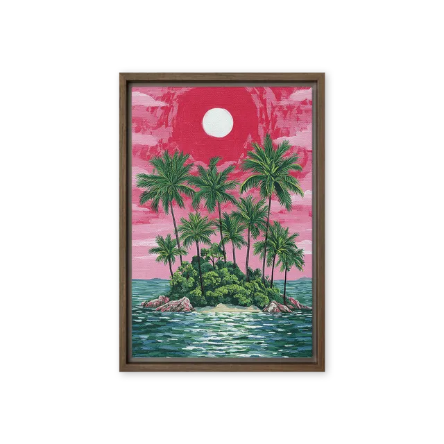 Crimson Horizon Isle | Art Print