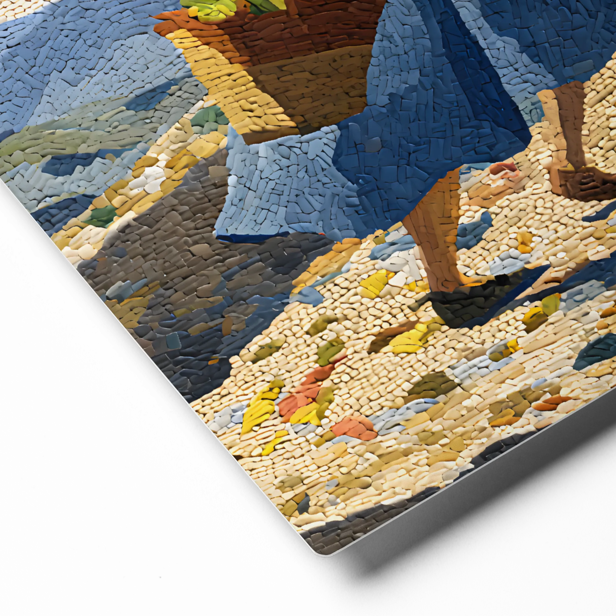 Autumn Promenade Mosaic 
 Canvas with Brown Frame