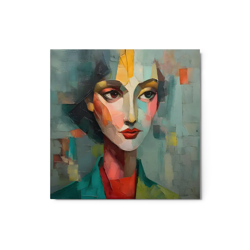 Teal Cubist Portrait | Art Print