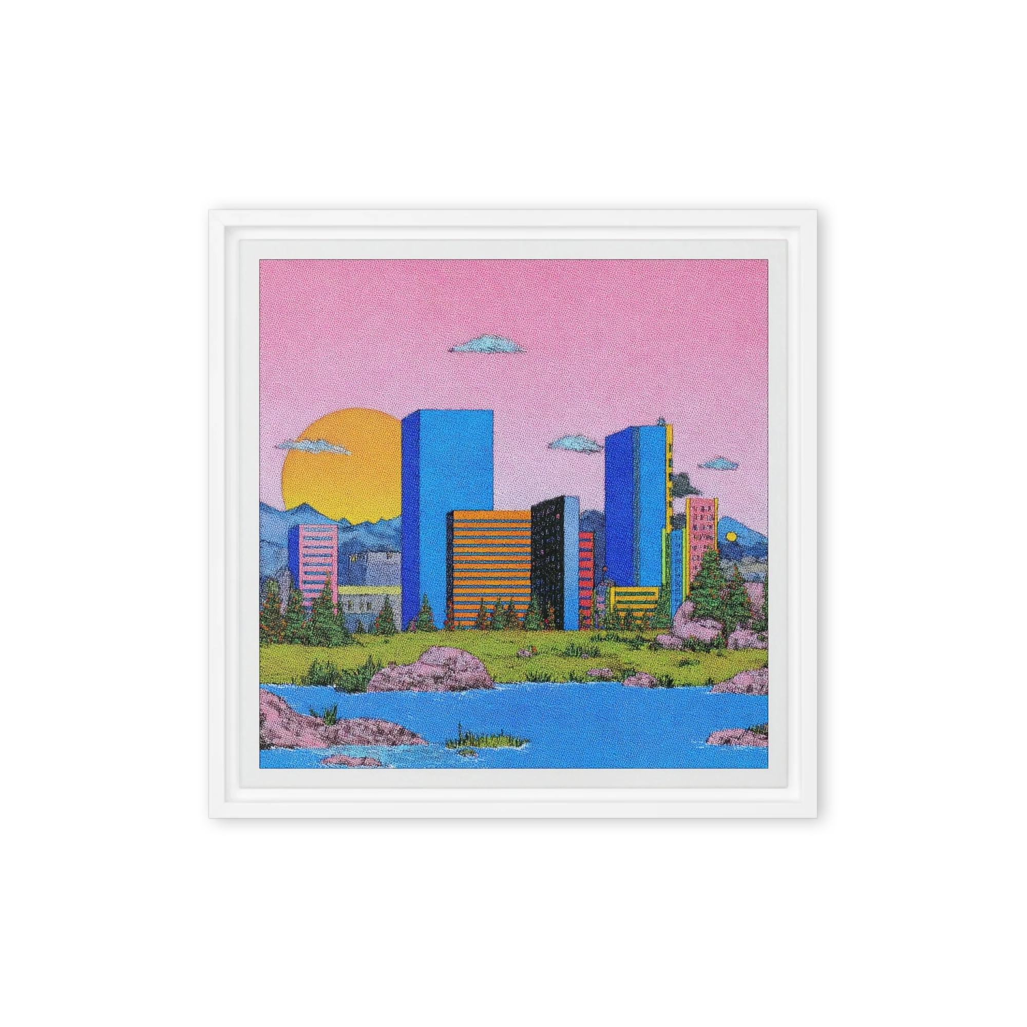 Retro City Sunset | Art Print