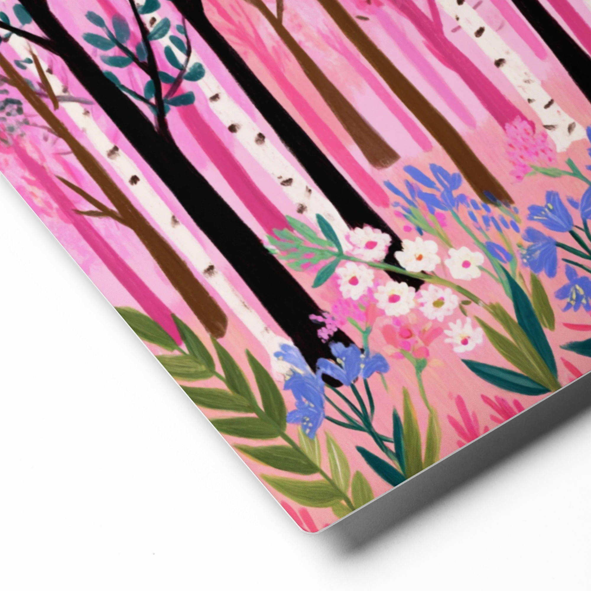 Pink Birch Grove | Art Print