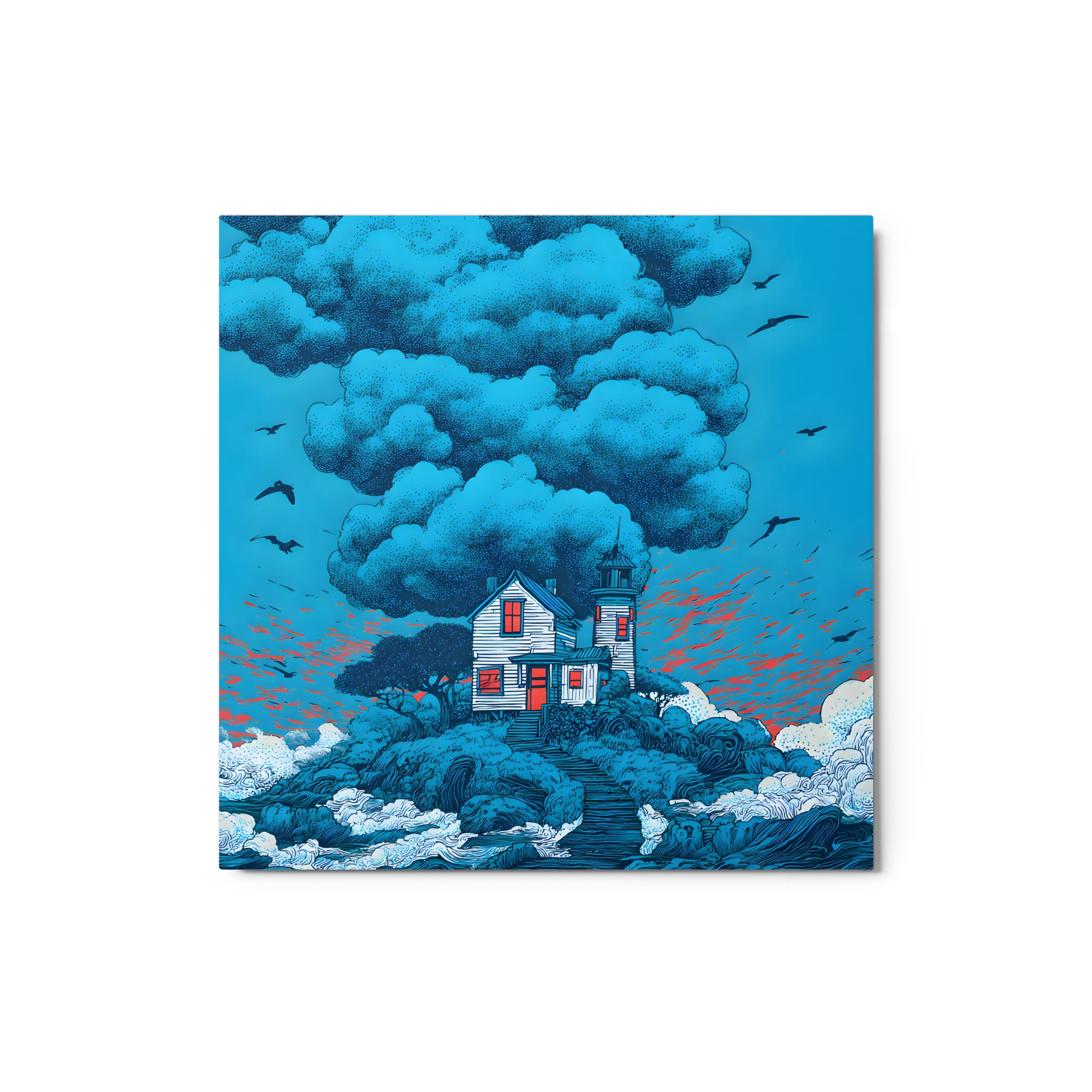 Cloudy Island Home 
 Canvas | 16″x 16″
