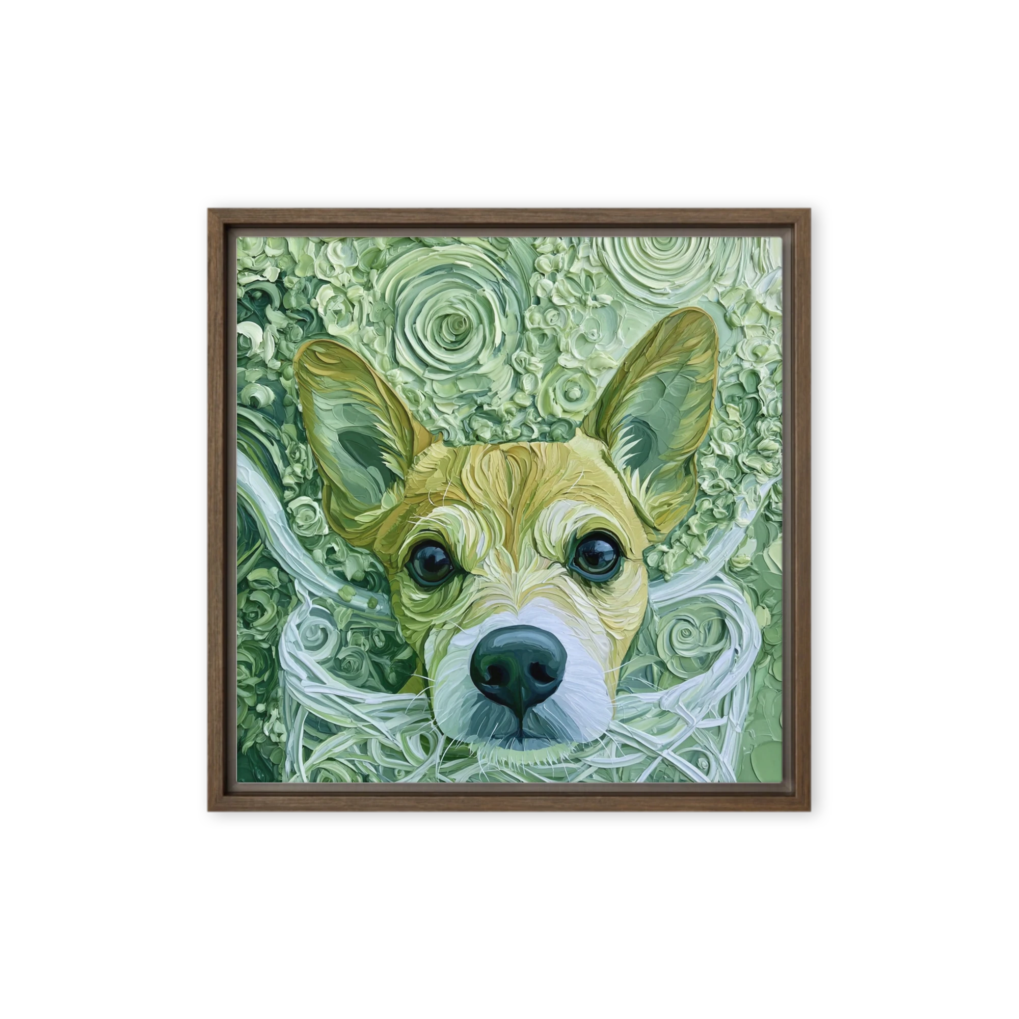 Swirling Green Dog Portrait