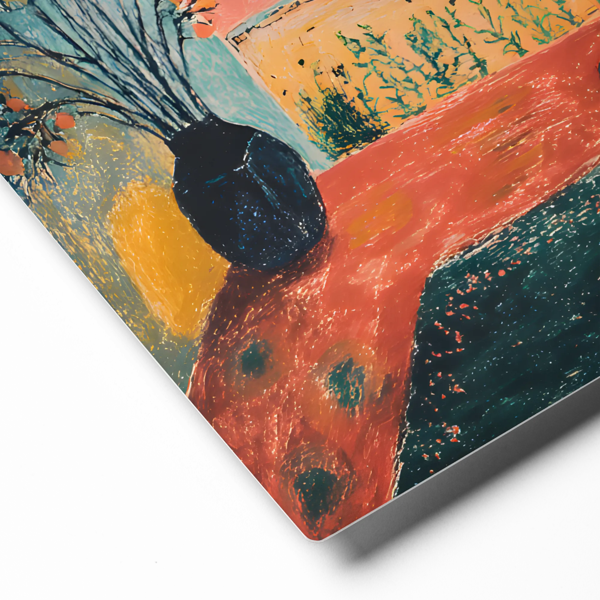Overlooking the Peach Horizon 
 Canvas | 8″x 8″