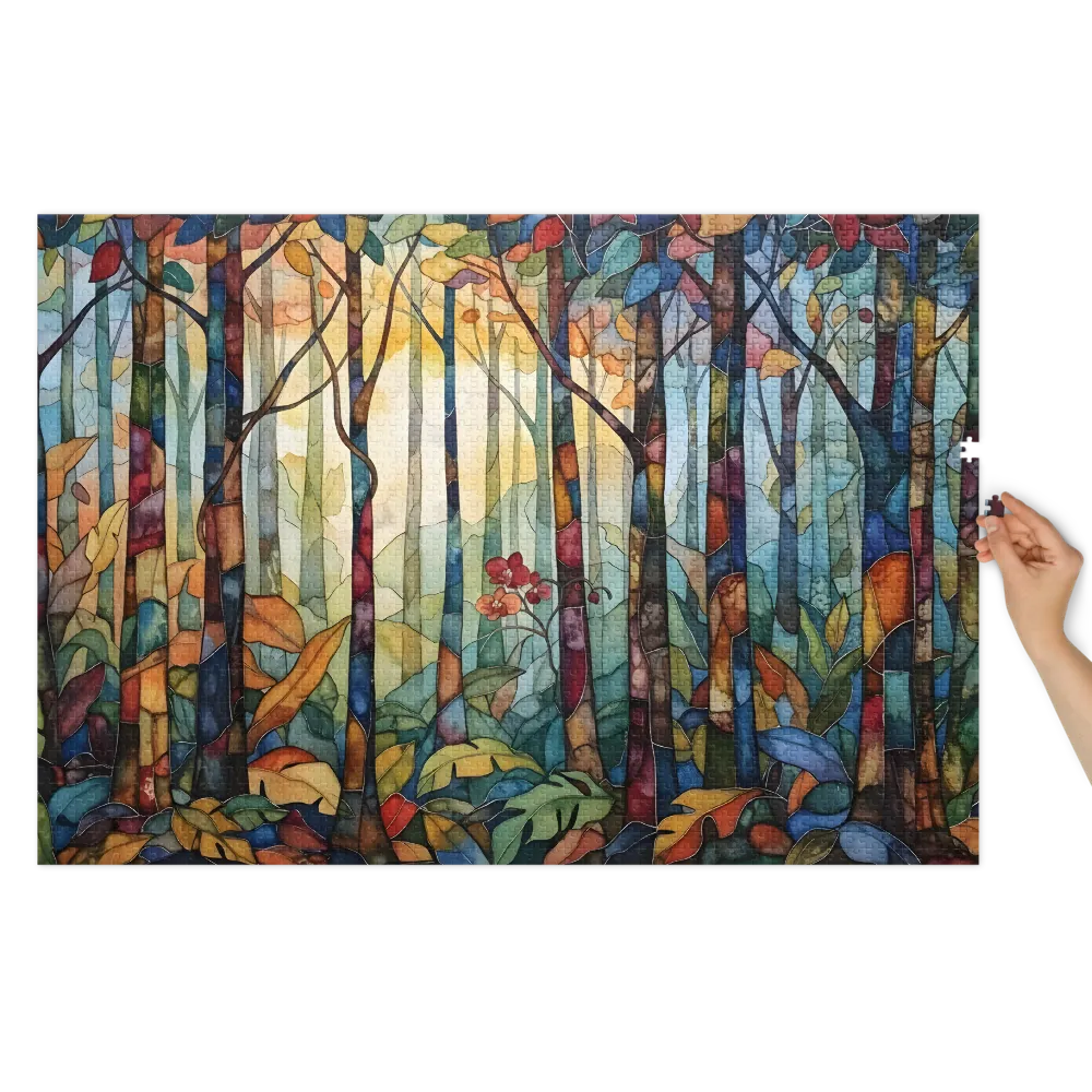 Stained Glass Forest Canopy | Jigsaw Puzzles
