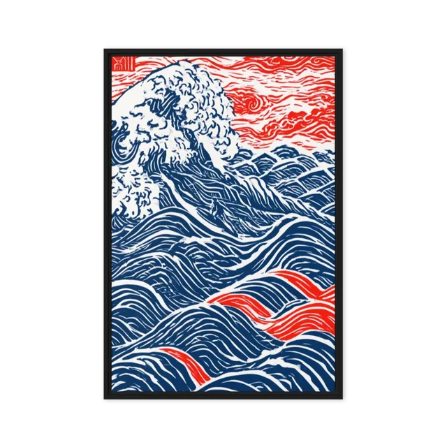 Ukiyo-e Woodblock Wall Art — Floating world linework