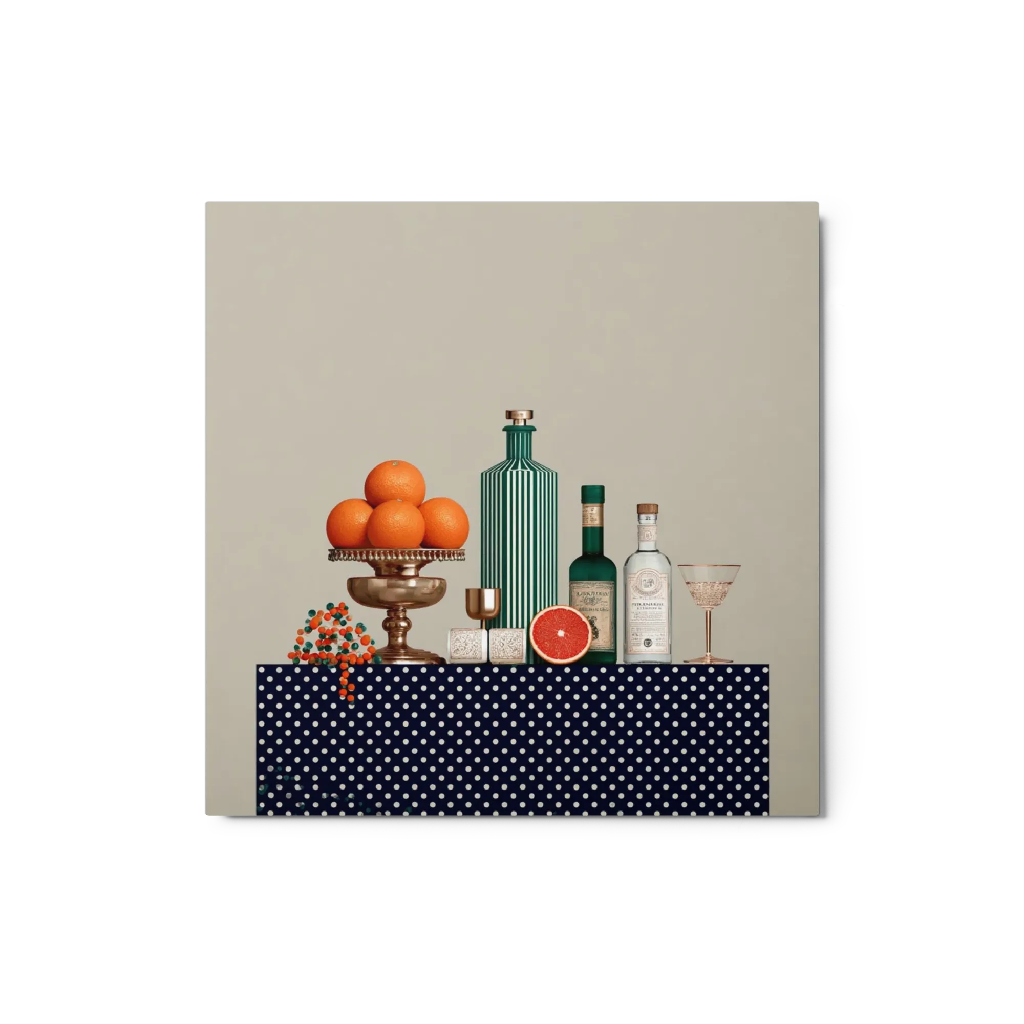 Citrus and Bottles Still Life