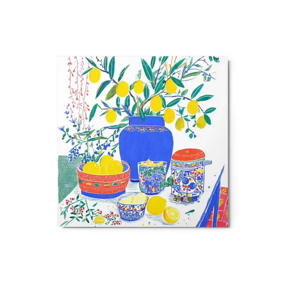 Lemons and Blue Ceramics | Art Print