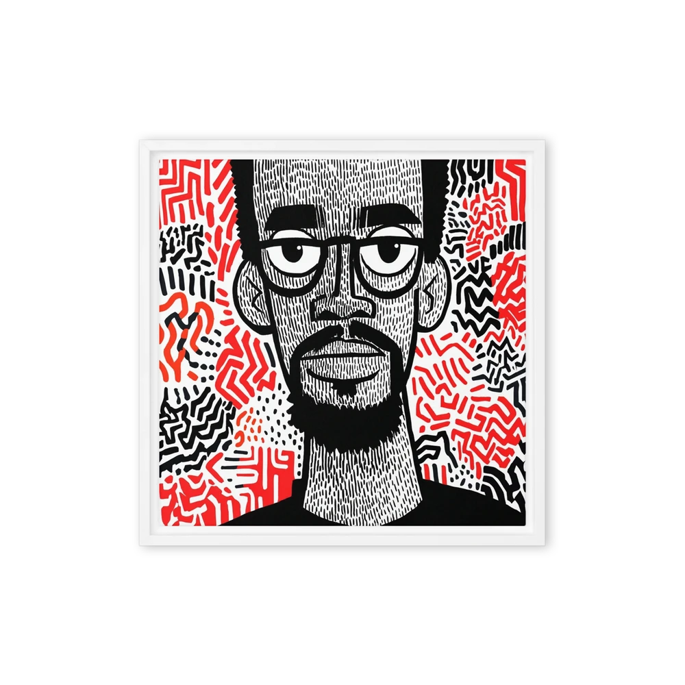 Linocut Man in Pattern | Art Print