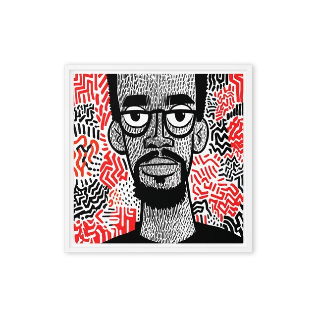 Linocut Man in Pattern | Art Print