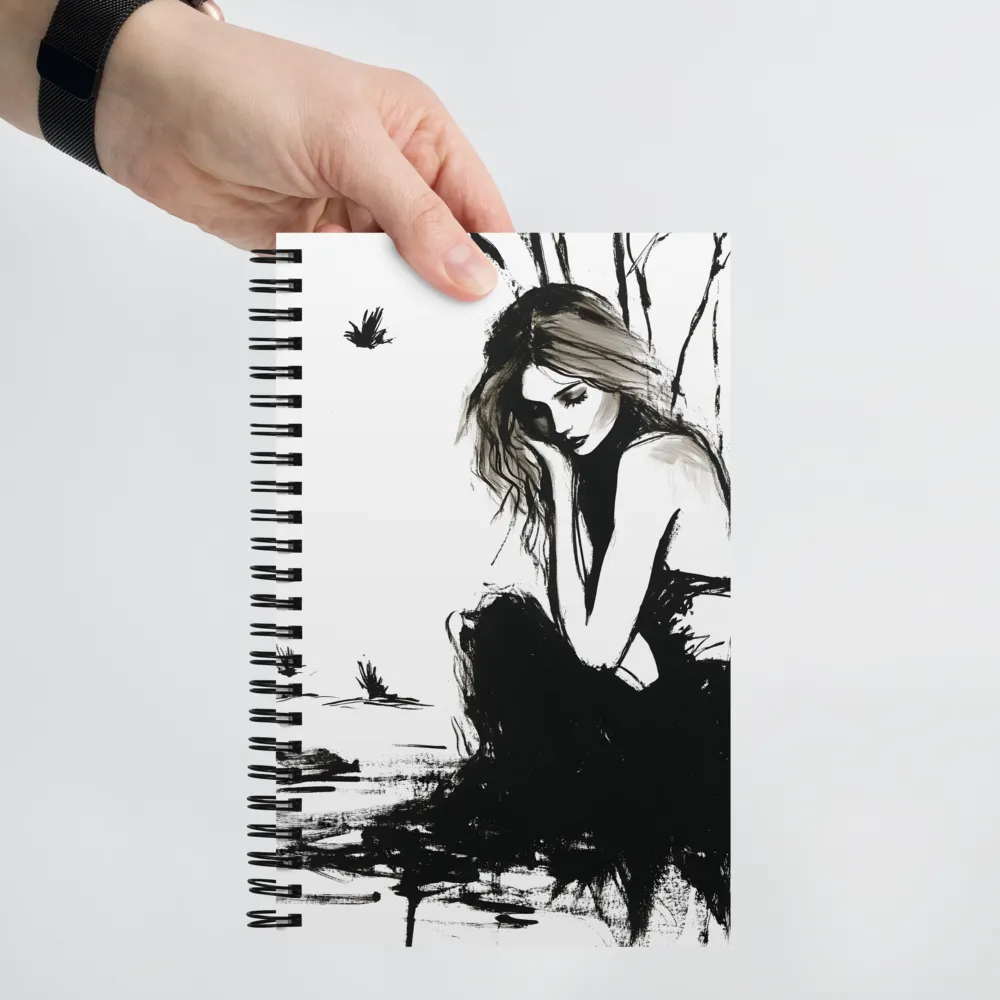 Melancholy Ink Portrait 
 Spiral Notebook | 140 pages