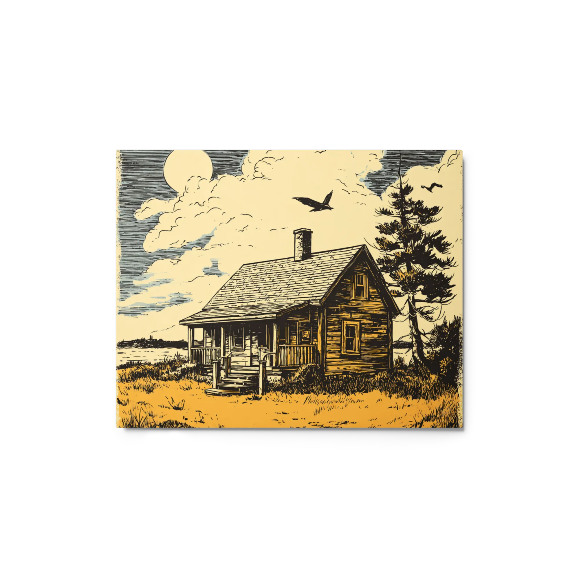 Moonlit Serenity: Lakeside Cabin