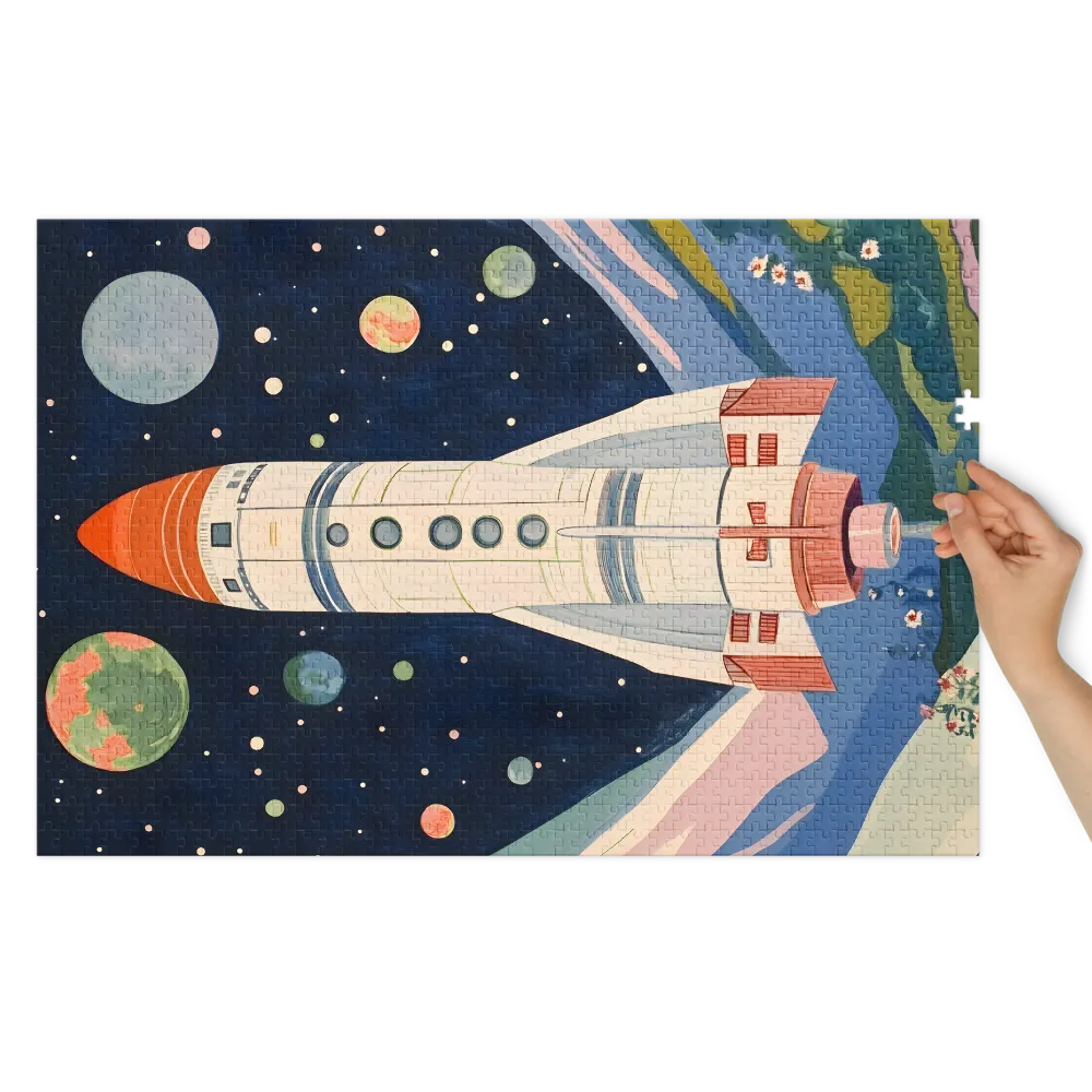Retro Space Launch | Jigsaw Puzzles
