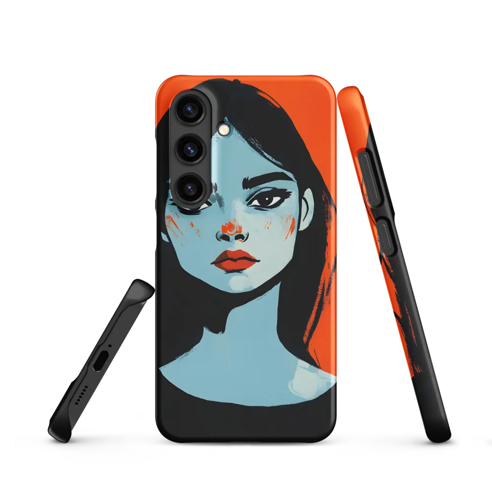 Blue Portrait on Orange Background | Phone Case