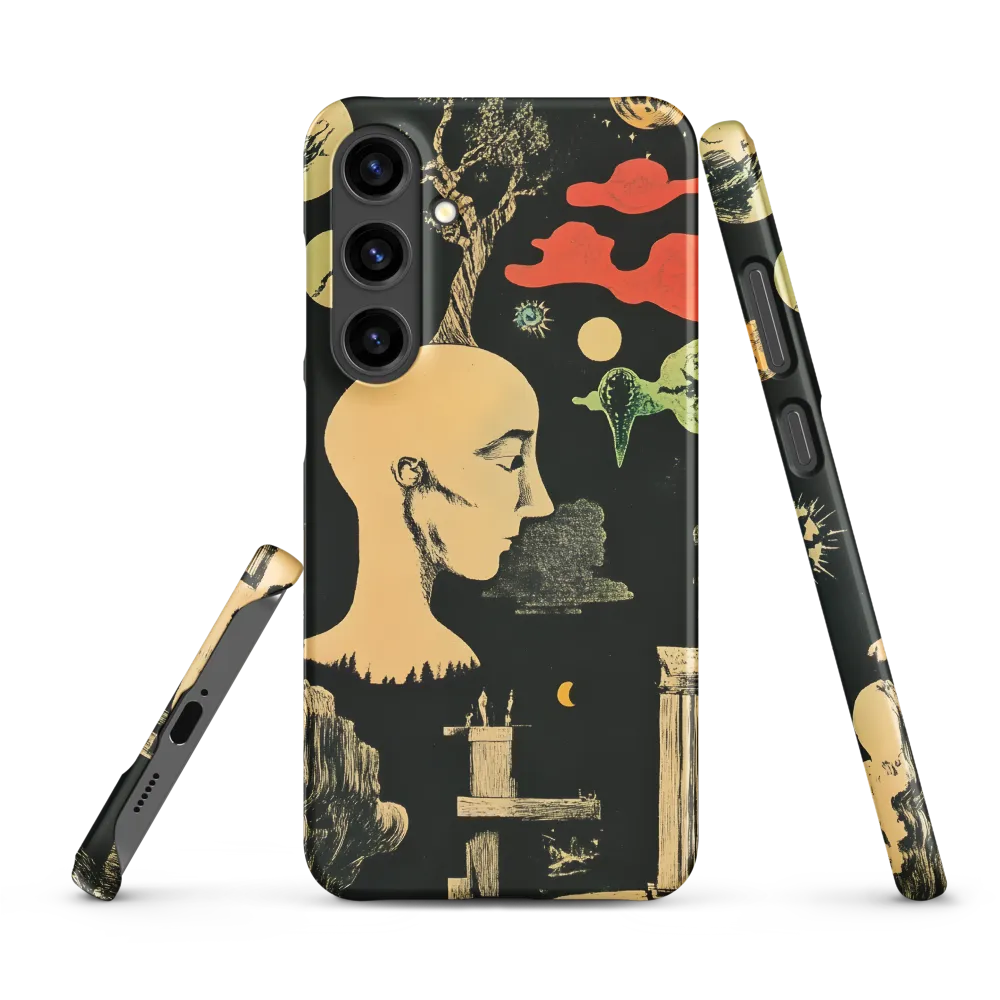 Surrealistic Human Head with Celestial Elements | Phone Case