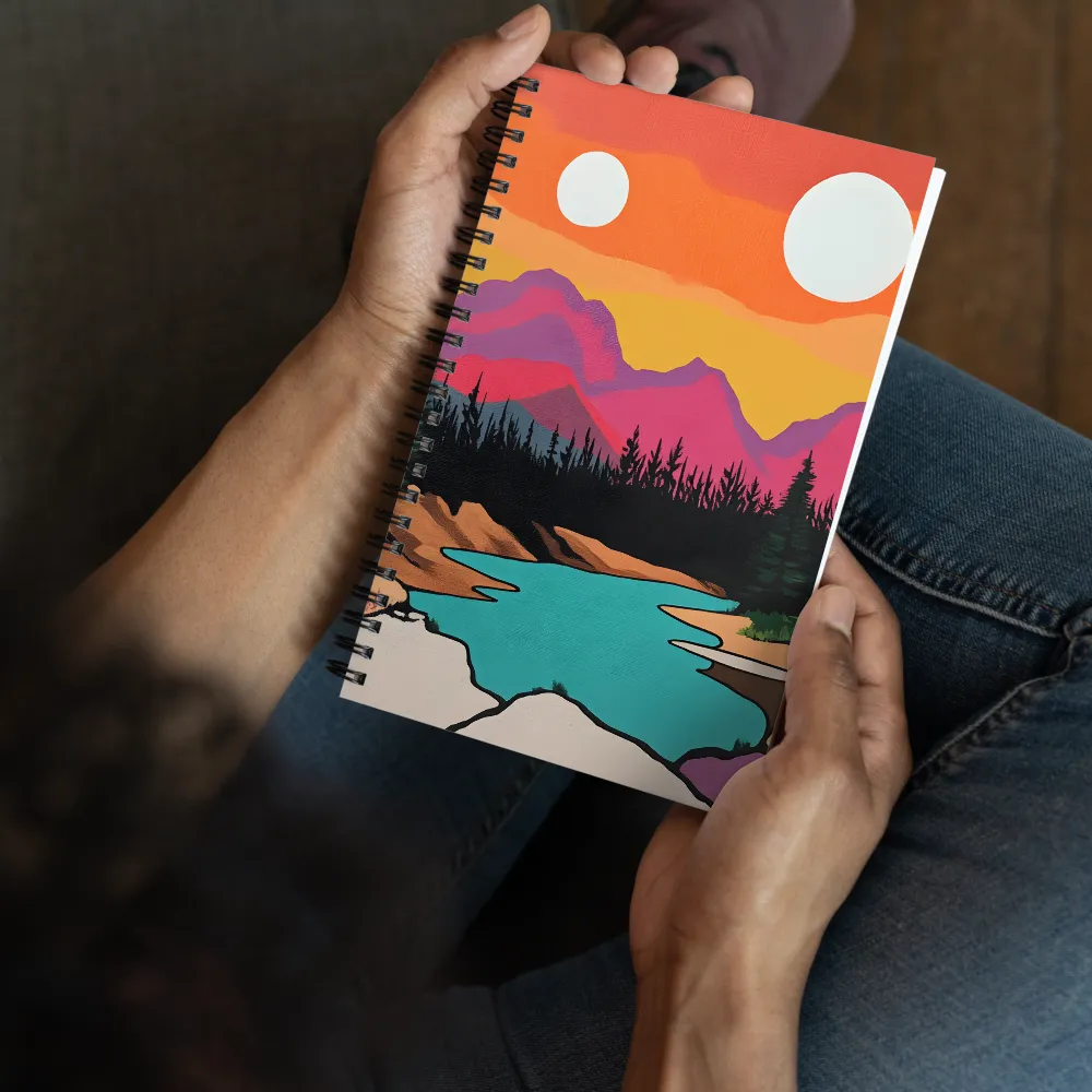 Dual Moons Landscape 
 Spiral Notebook | 140 pages