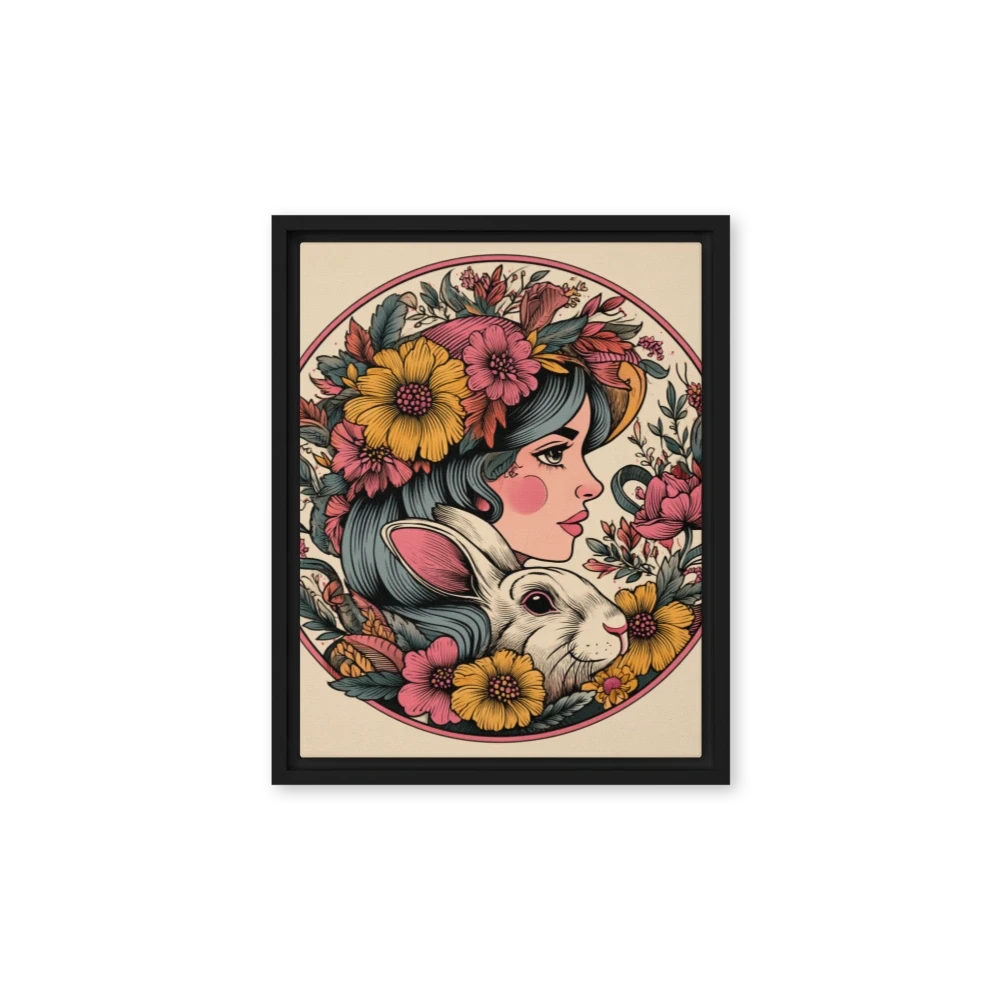 Woman and Rabbit in Bloom