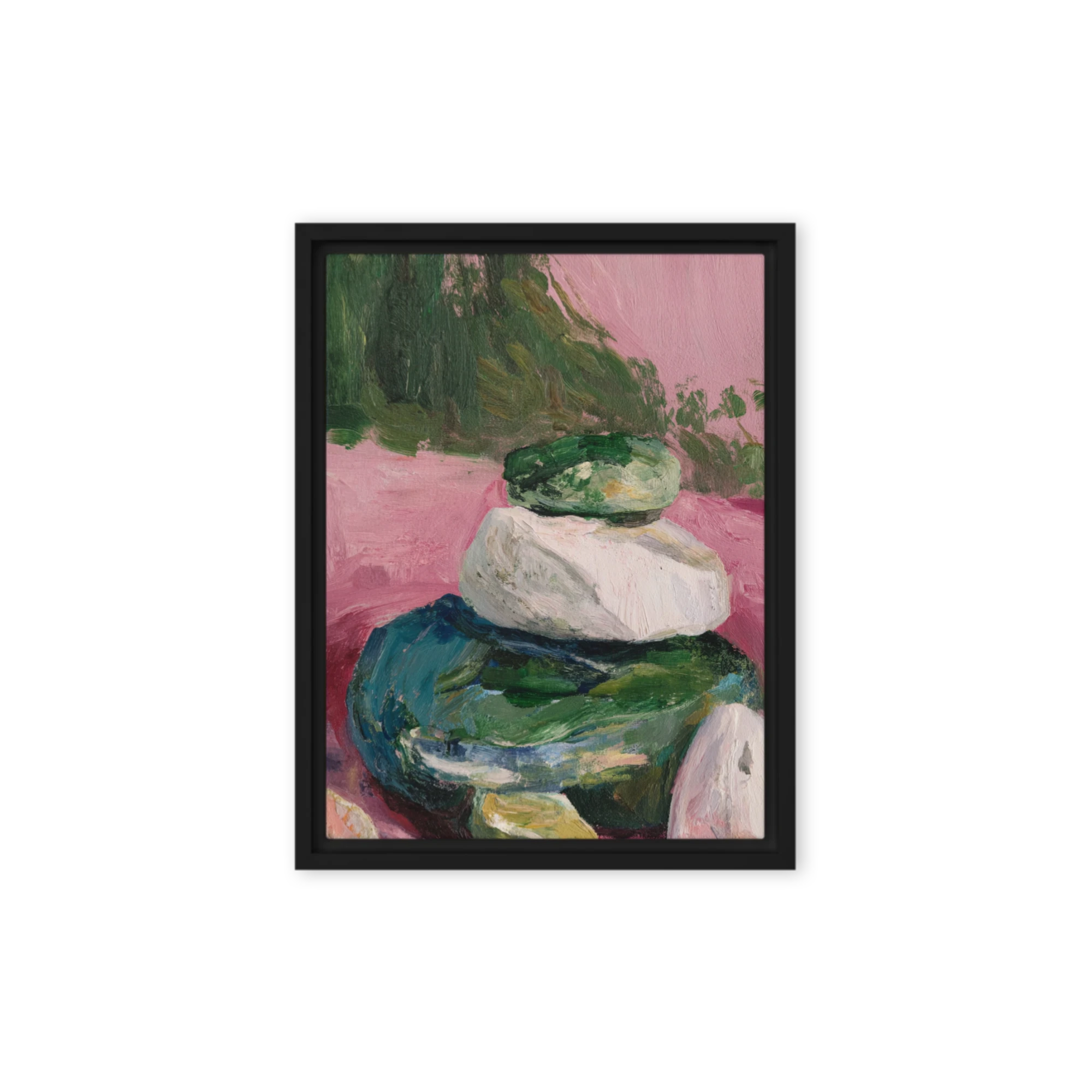 Balanced Cairn on Pink | Art Print