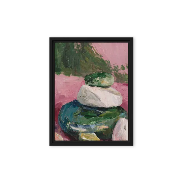 Balanced Cairn on Pink | Art Print