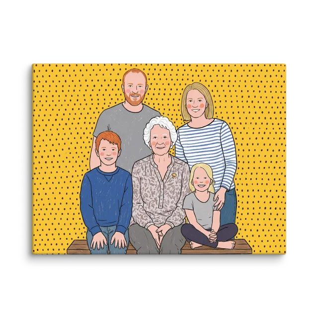 Family Portrait — Flat Cartoon
