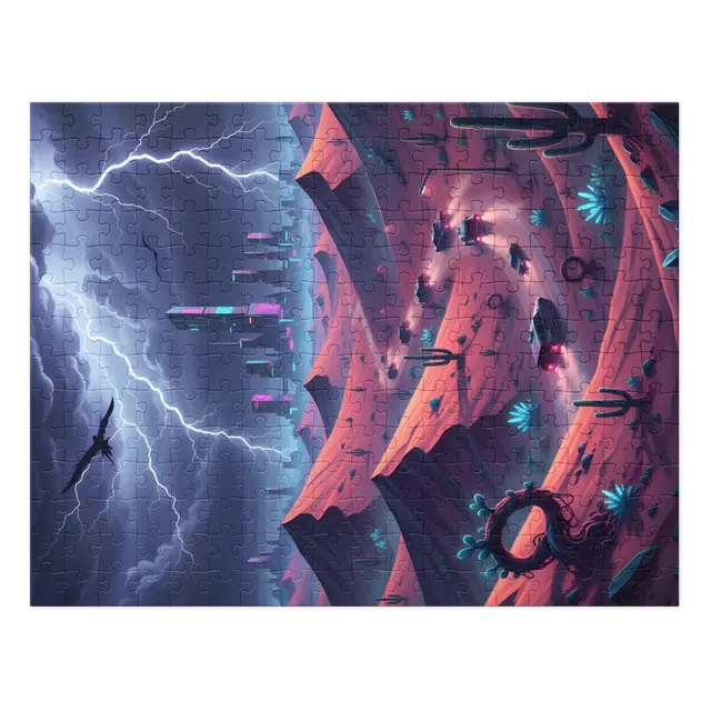 Neon Desert Storm | Jigsaw Puzzles