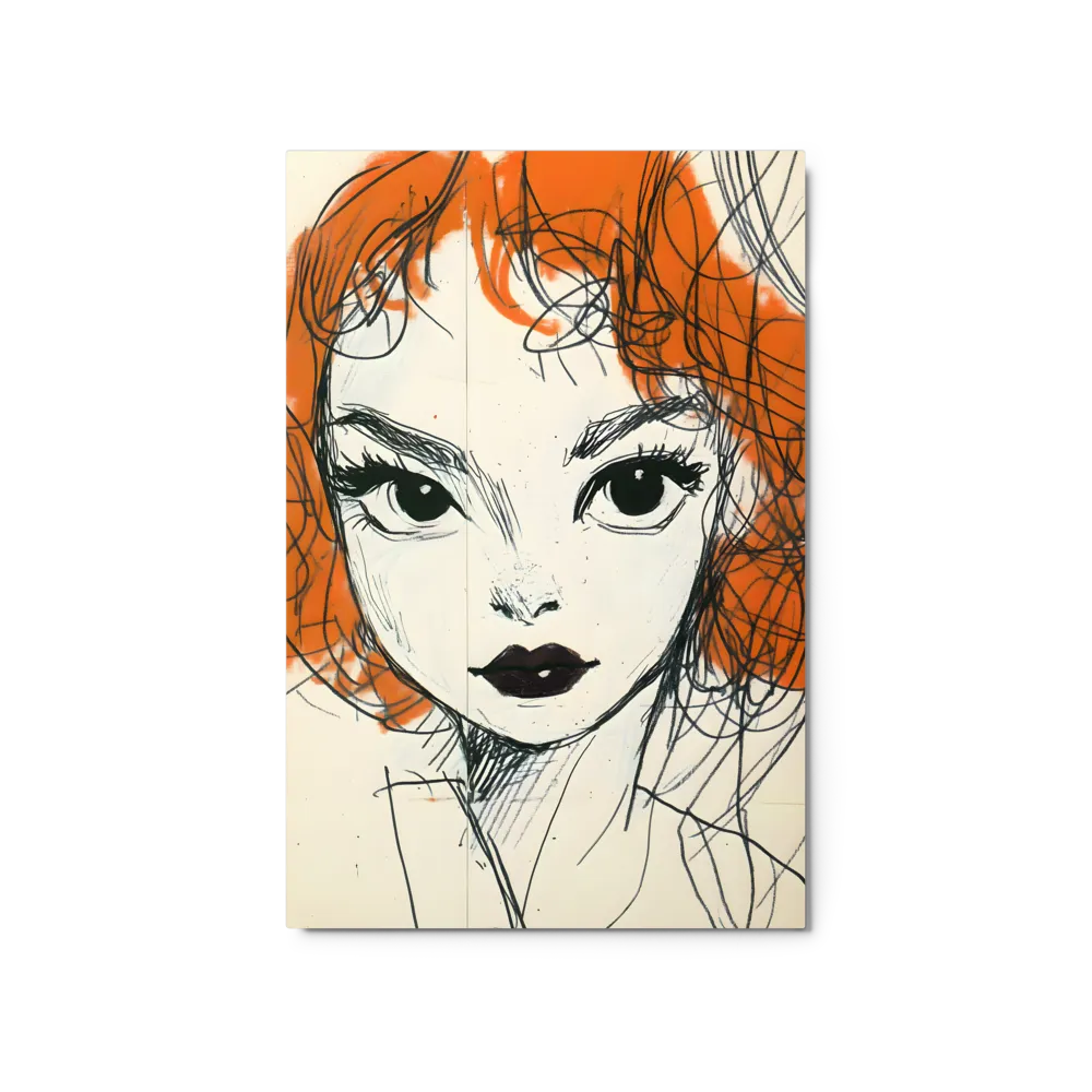 Female Portrait Sketch with Orange Hair