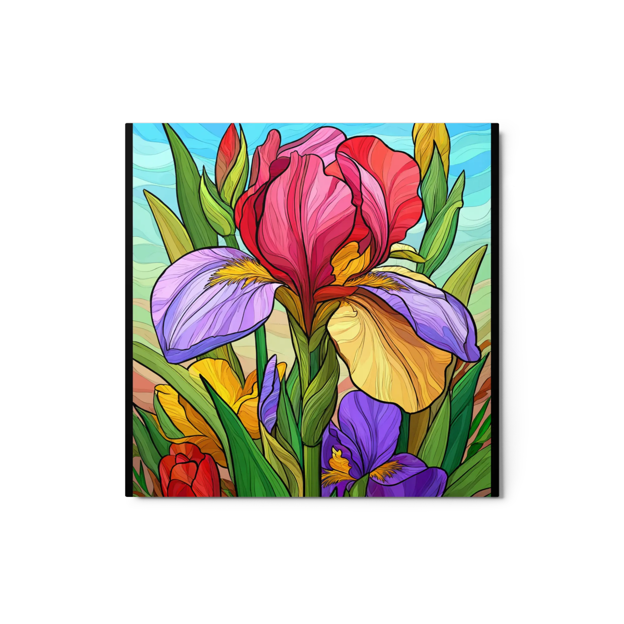 Stained Glass Iris Bloom