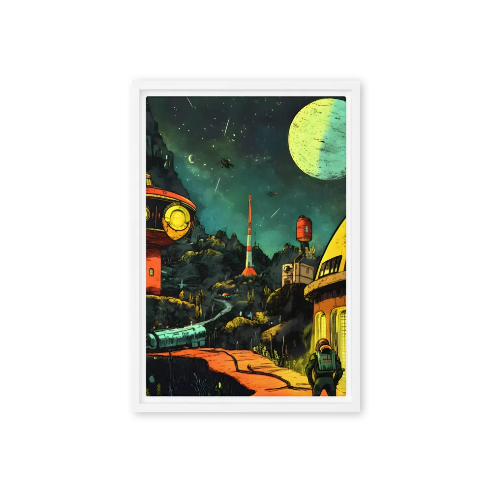Astronaut's Retro-Futuristic Vista 
 Canvas | 12″x 18″