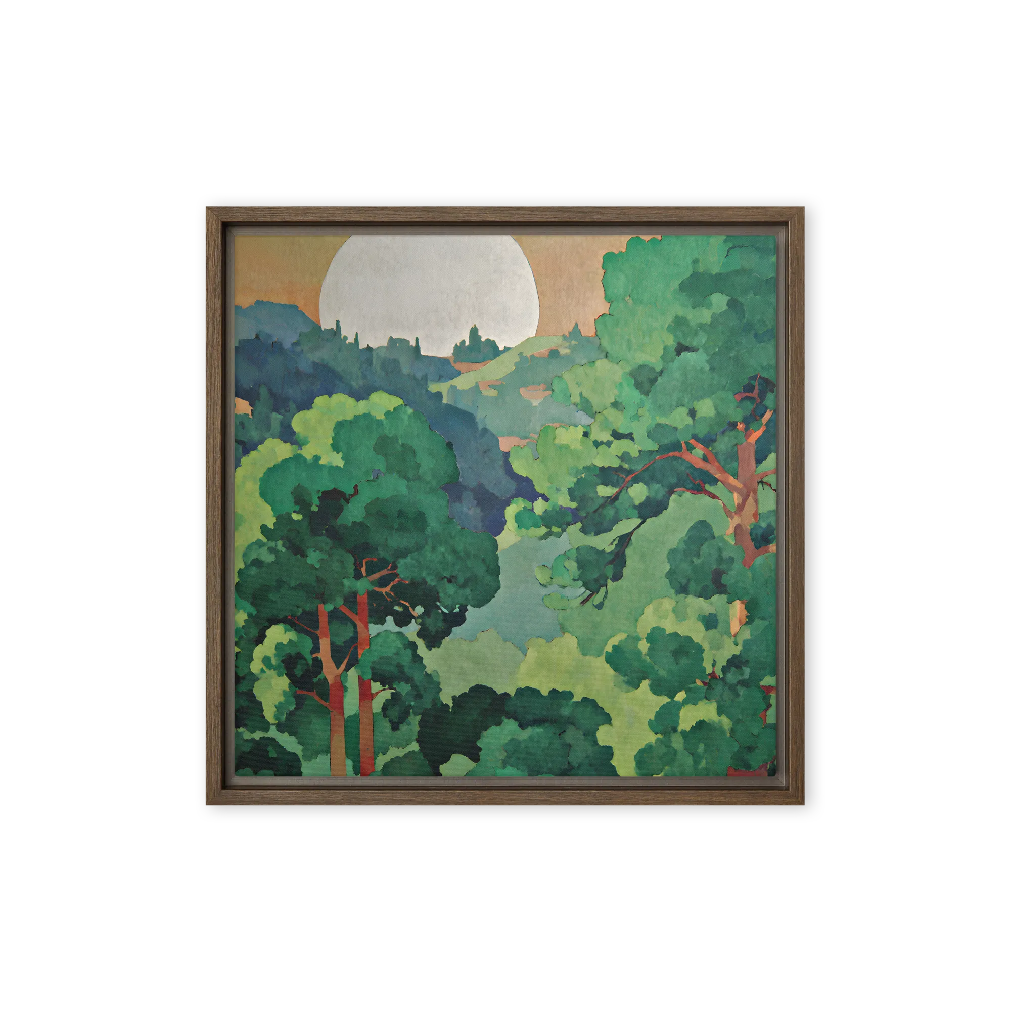 Waldlandschaft im Mondlicht
