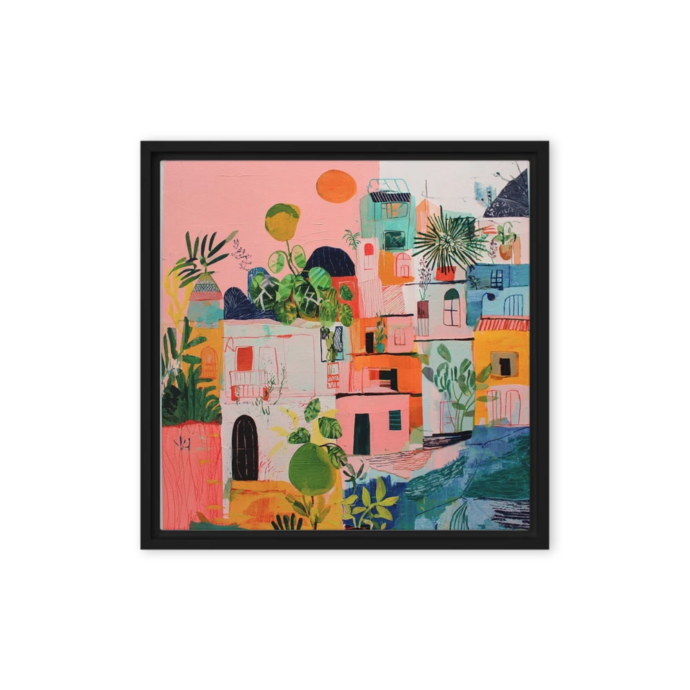 Mediterranean Sunlit Village | Art Print