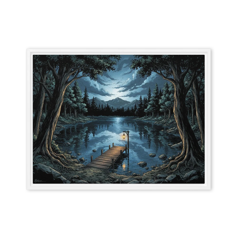 Serene Night Lake | Art Print