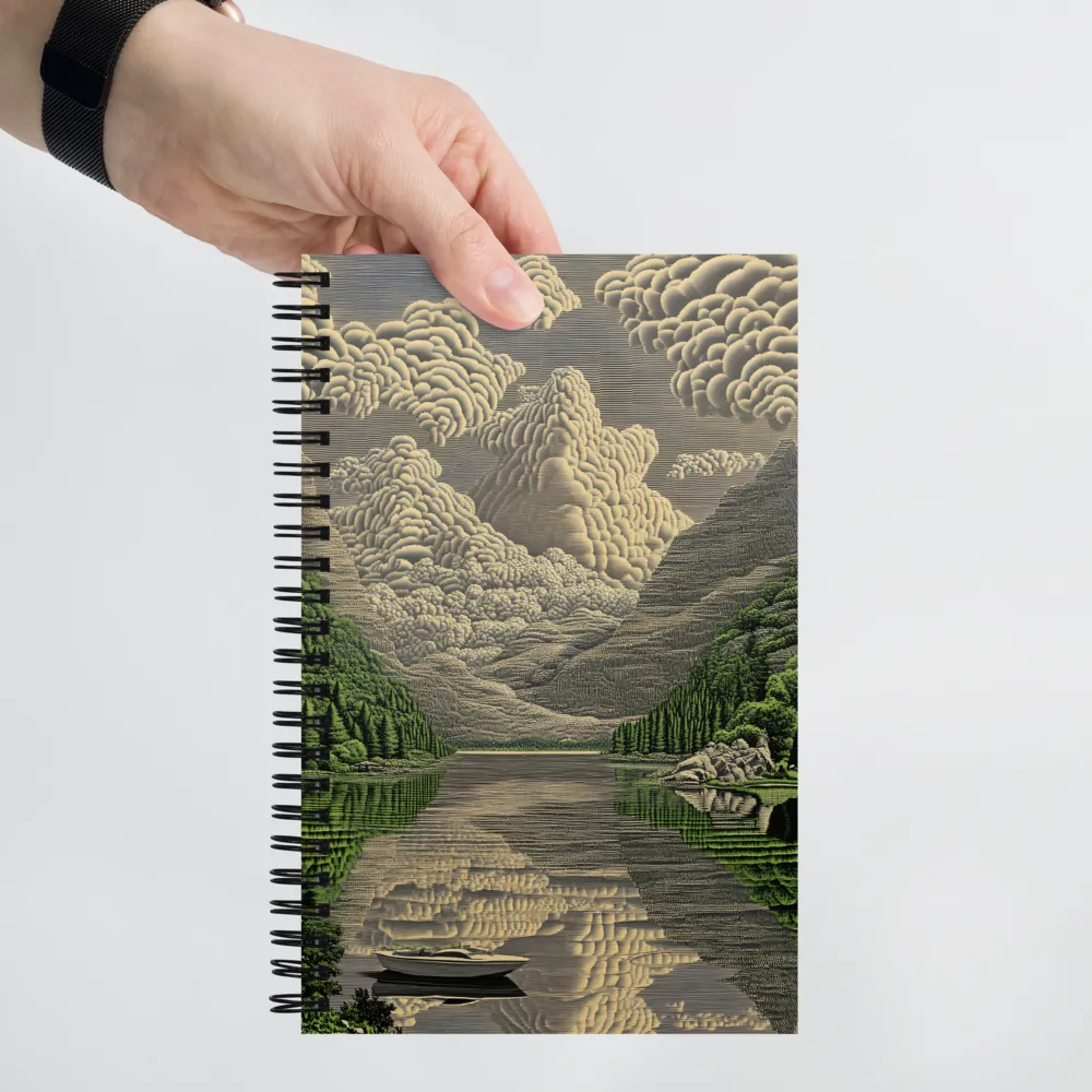 Serene Lake Engraving 
 Spiral Notebook | 140 pages