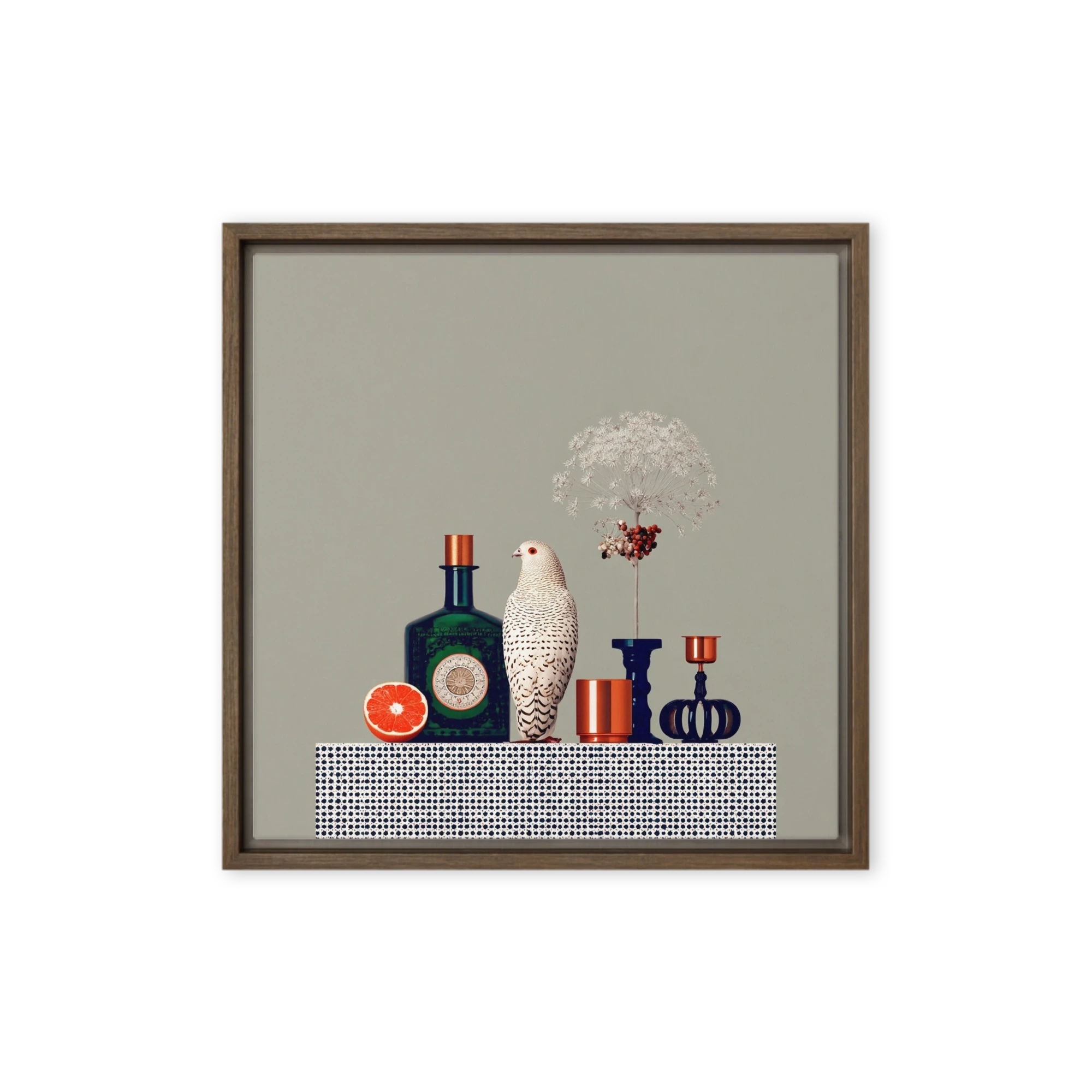 Still Life with Bird and Green Bottle
