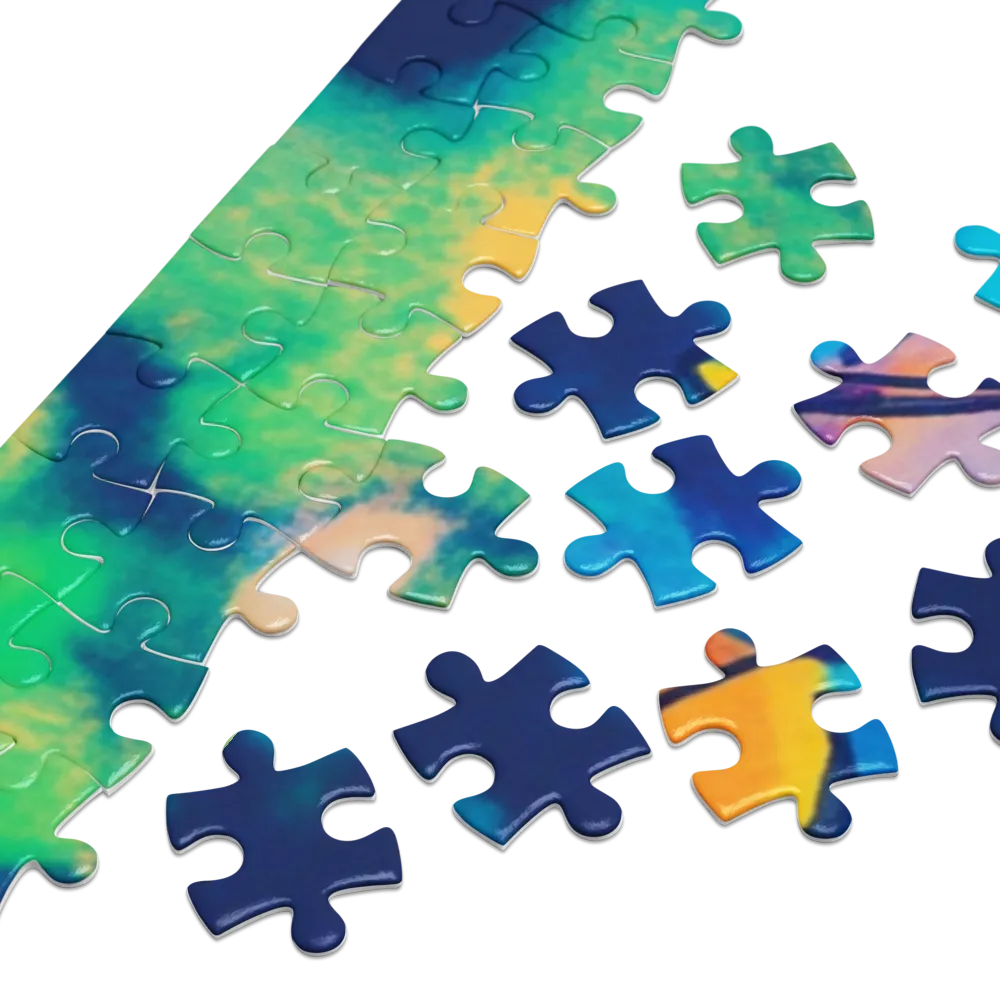 Folhas Flutuantes Abstratas 
 Puzzle em caixa de metal