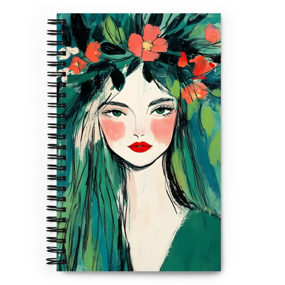 Verdant Bloom Portrait 
 Spiral Notebook | 140 pages